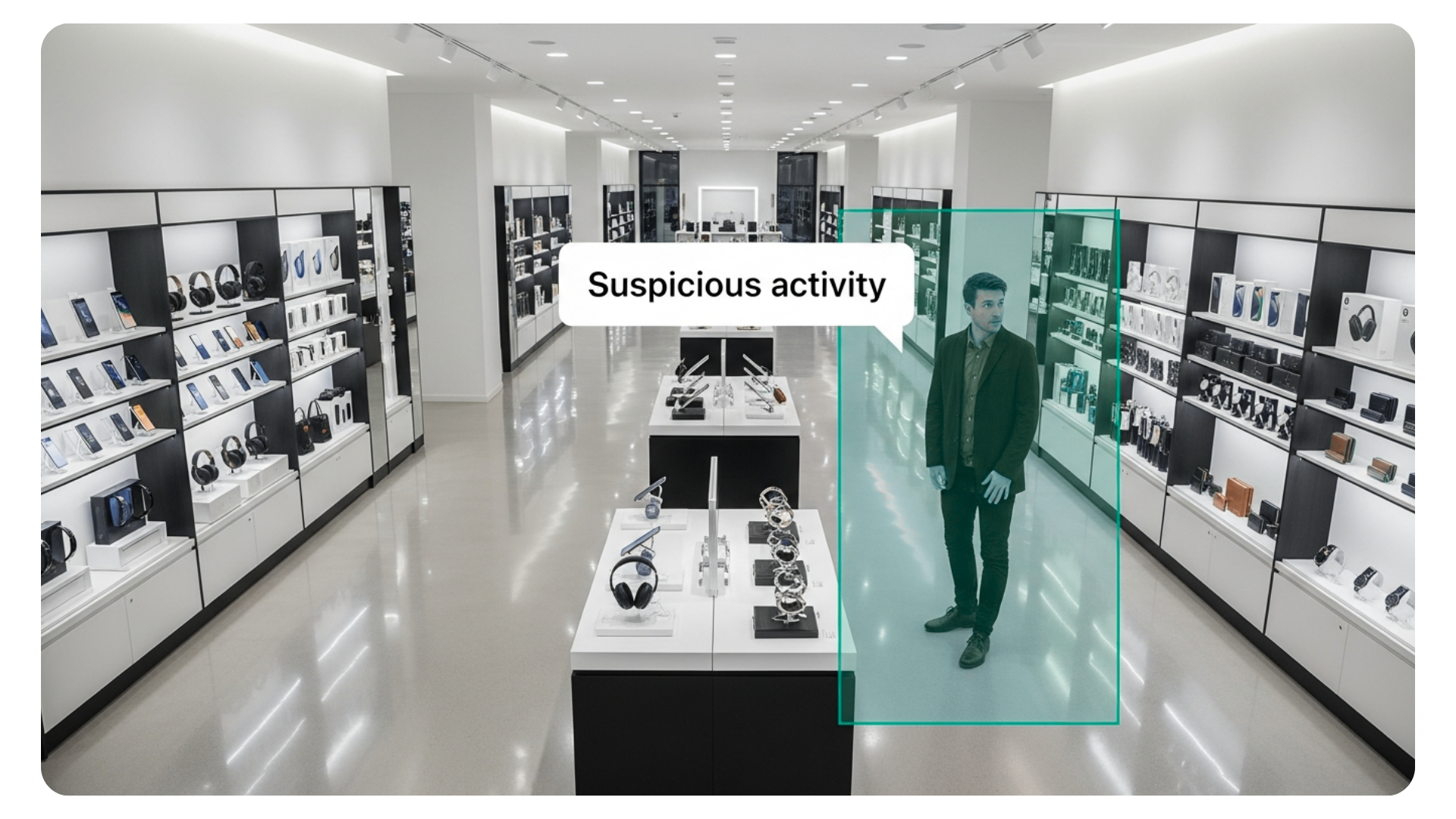 AI-powered suspicious activity detection in retail store