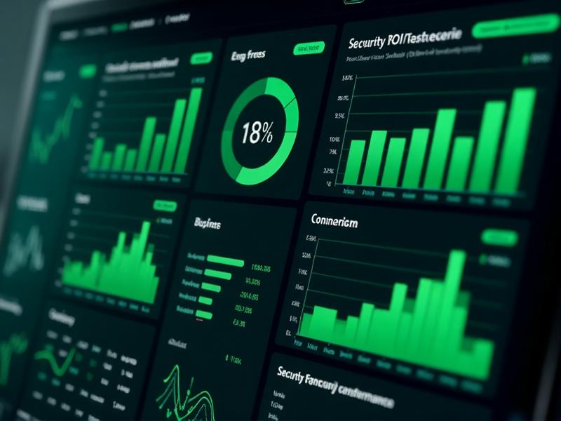ROI Analysis Dashboard showing security cost comparison and performance metrics