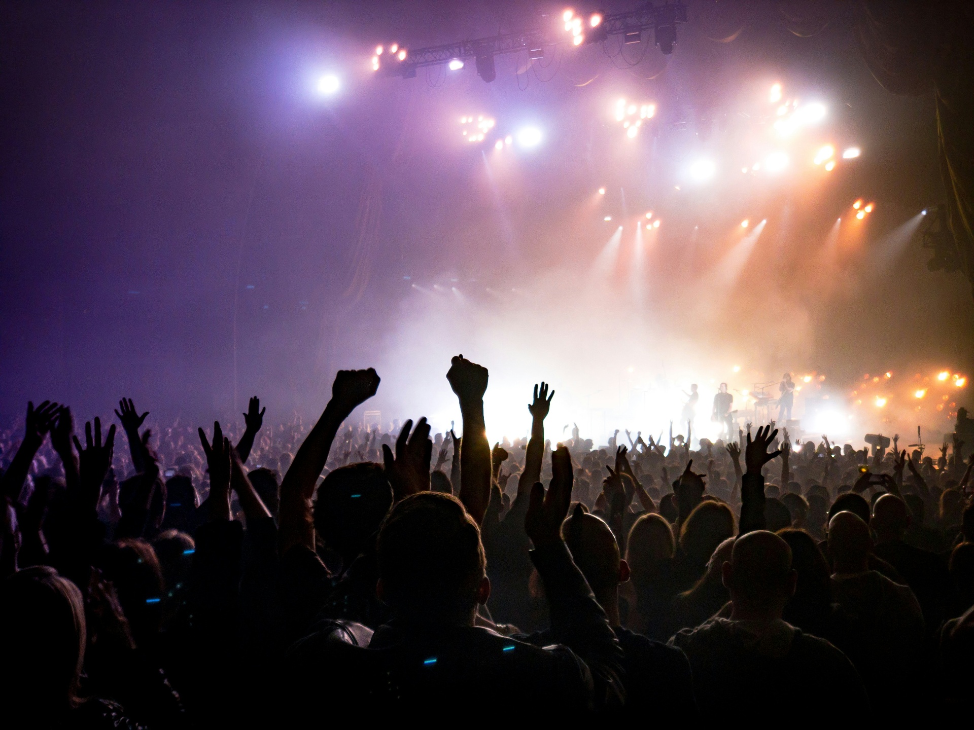 Concert event with crowd and professional stage lighting showing event security monitoring capabilities